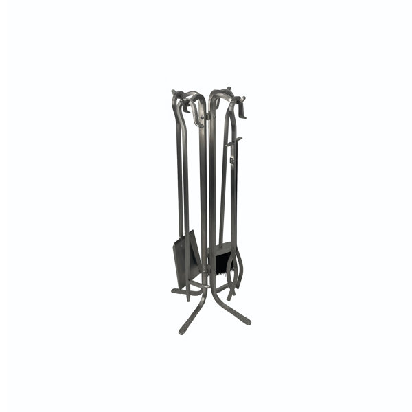 Charlton Home® Danjou Stainless Steel Fireplace Tool Set Wayfair